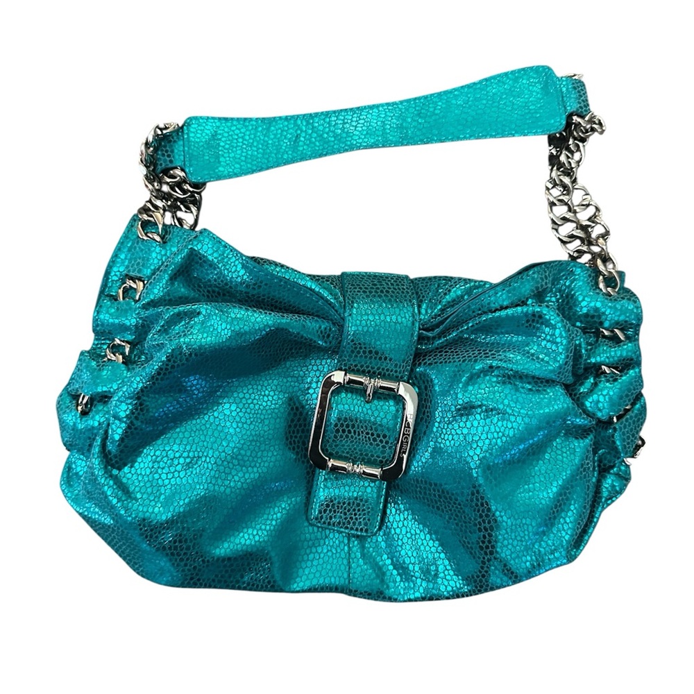 Stylish Metallic Teal Chain Strap Women's Bag